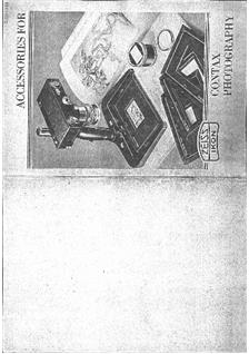 Zeiss Ikon Literature - misc manual. Camera Instructions.